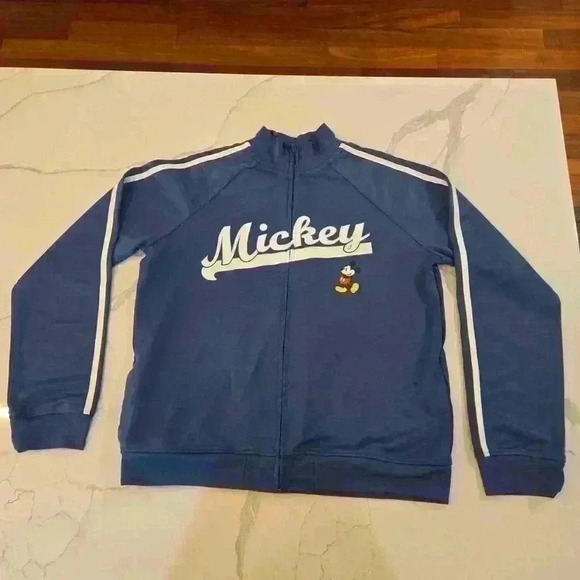 Disney Store Mickey Mouse Womens Full Zip Striped Track Jacket Blue Size XL - Picture 3 of 10